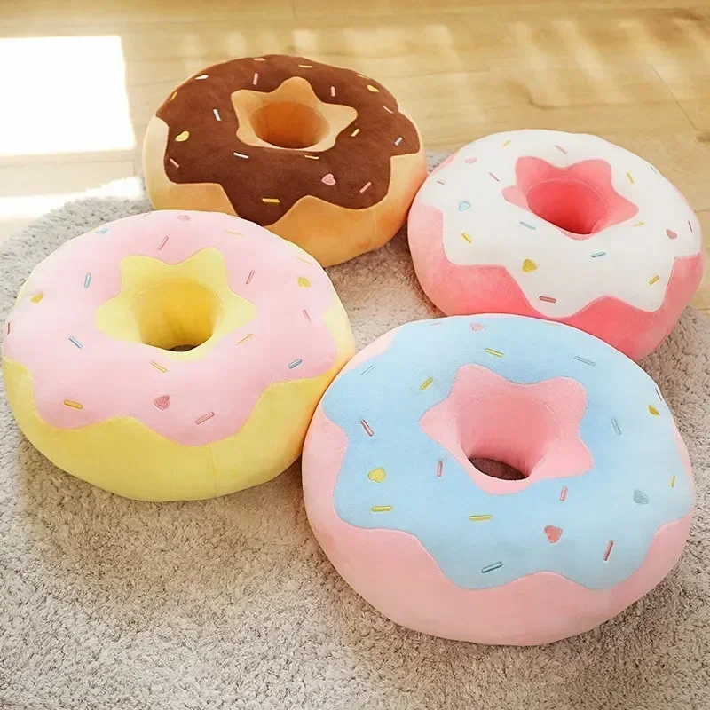 Soft Toy Stuffed Cream Doughnut  Plush Pillow Simulation Food Sofa Chair Cushion Kids Girl Gift Futurism Sweet Buns Donut 2