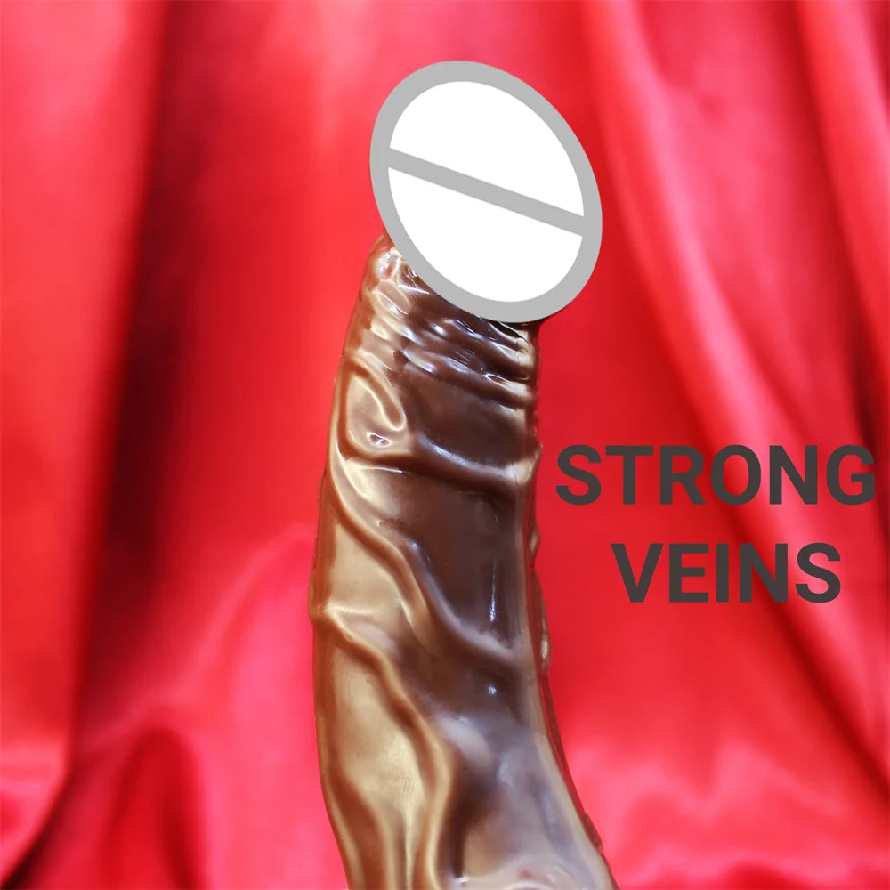 Sex Toys S-XL Realistic Fake Penis With Suction Cup Gay Sex Toys for Women Curved Brown Dick Anal Plug Vaginal Masturbators Dildo