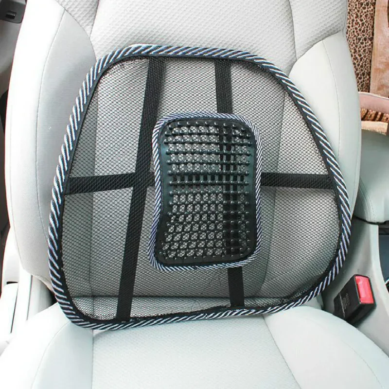 Car Seat Office Chair Massage Back Lumbar Support Mesh Ventilate Cushion  Pad Black Mesh Back Lumbar Cushion for Car Driver - AliExpress