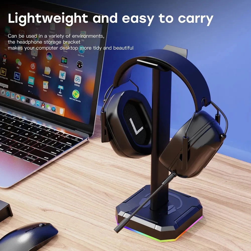 

Alloy Headphone Stand Holder Rack, Support Gamer Headset Stand, Aluminum Black Bluetooth Earphone Hanger, PC Gaming Holder Rack