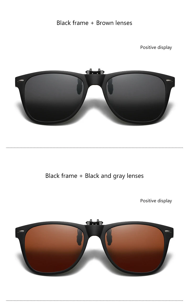 New TR90 Polarized Flip Up Clip on Sunglasses Men Women Photochromic Sunglasses Night Vision Anti Glare Driving Fishing_voghion.com