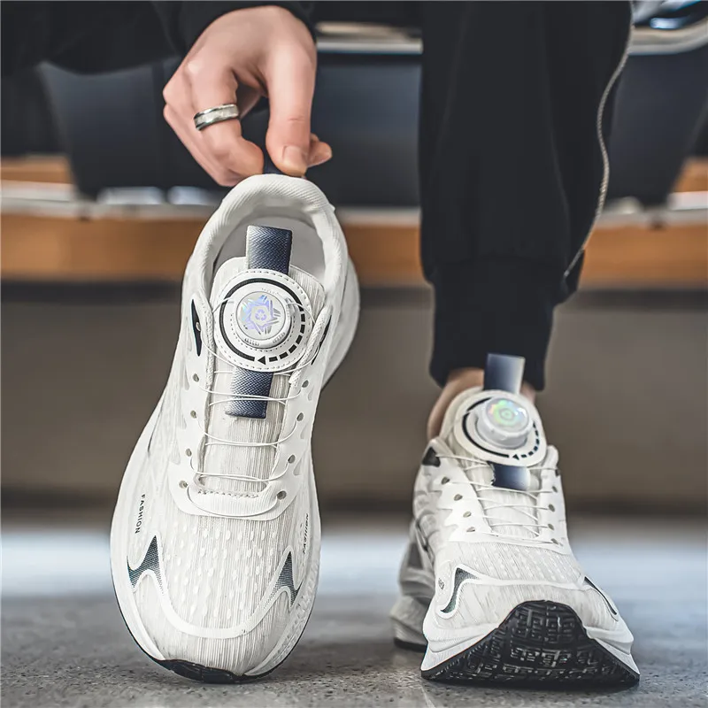 أحذية رياضية كاجوال للرجال صيفية قابلة للتنفس، أحذية جري بإبزيم دوار شبكي متعدد الوظائف قابلة للتنفس، رياضات خارجية