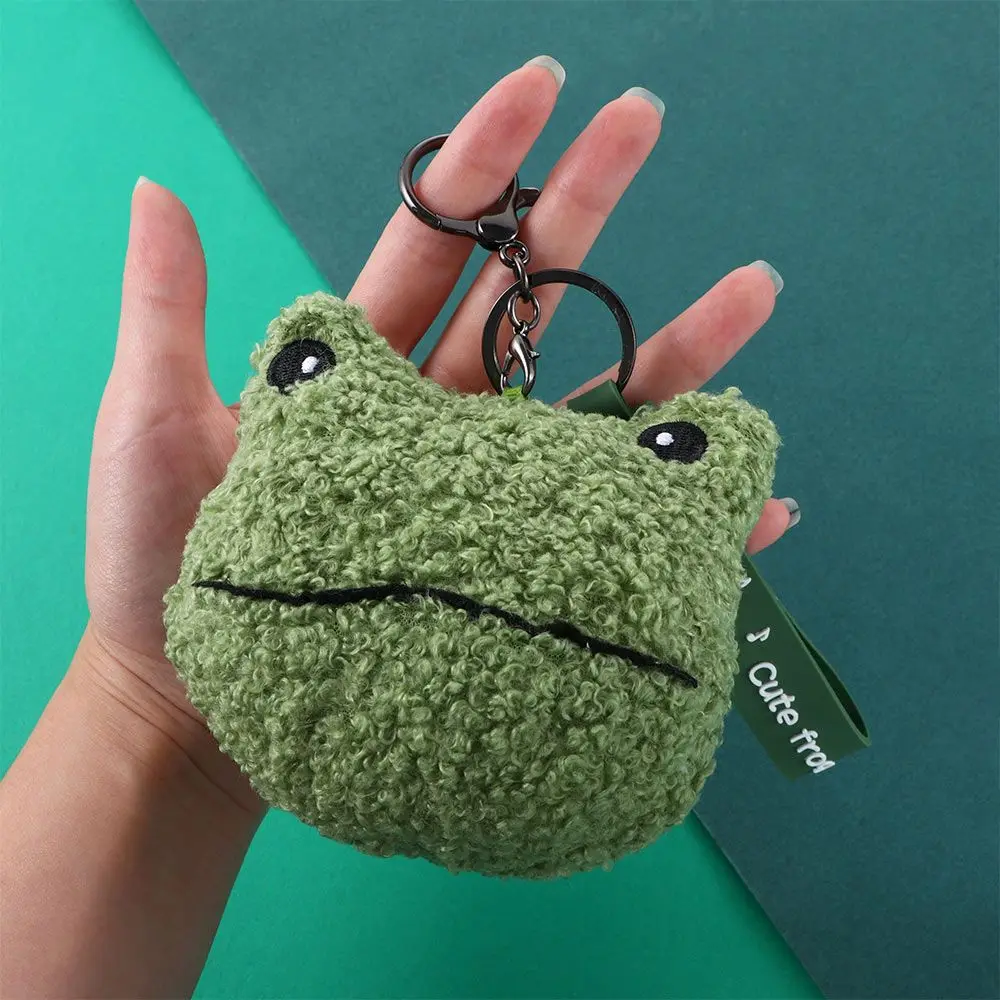 

Couple Gift Key Charm Lanyard pendant Earphone Storage bag Zipper Coin Purses Mini Wallet Keychain Frog Plush Coin Bag