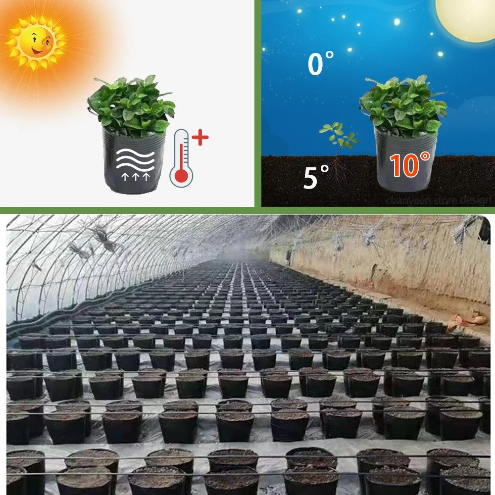 Soft Plastic Seedling Planters Bowl Nursery Breathable Pots Grow Bag Basket Flower Vegetable Gardening Tools Accessories