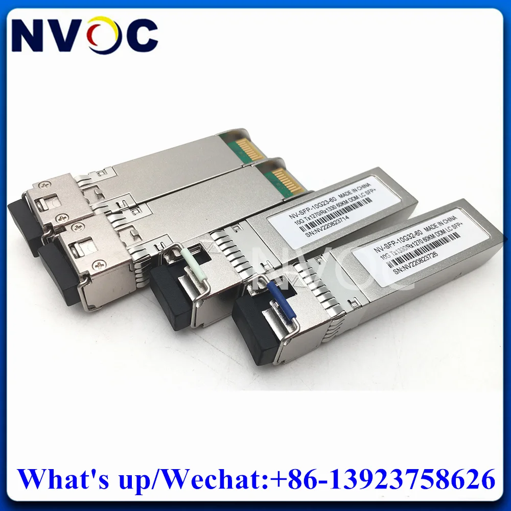 

2Pairs WDM 10G SFP+ 10GB BIDI TX1270/1330 60KM LCTransceiver Module,10GBASE-BX Single Fiber WDM 10G 1330nm/1270nm 60km DOM SFP