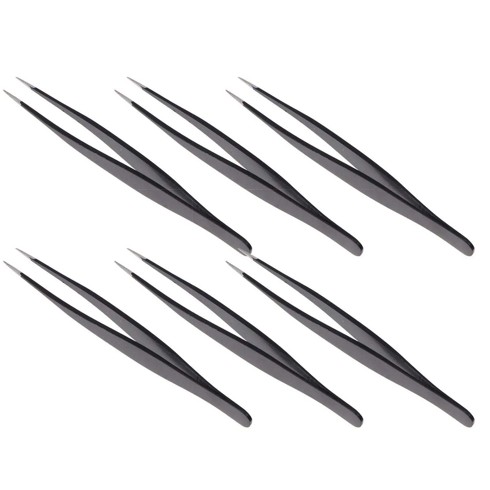 6Pcs 속눈썹 핀셋 스테인레스 스틸 소형 휴대용 메이크업 핀셋 속눈썹 연장 도구 뷰티 속눈썹 이식