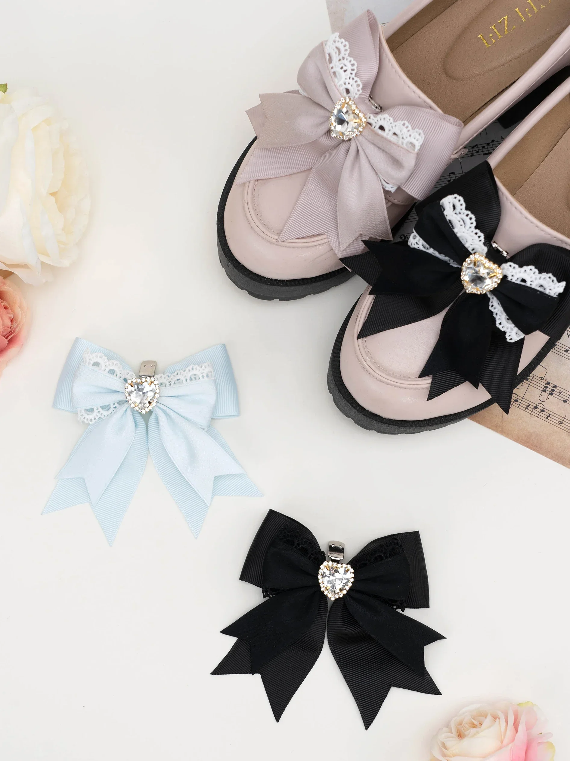 thumbnail image 2 of Shining Rhinestone Decorative Shoe Fabric Bows And Buckles For Women 2 of 9