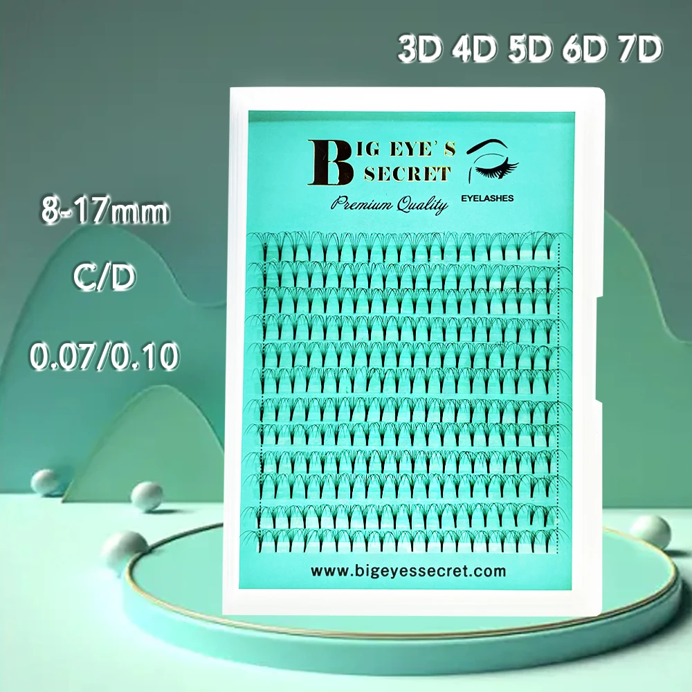 

3d-7d Short Stem Russian C/D Curl Easy Fan Eyelash Pre Made Fans Individual Natural Soft Mink Lashes Volume Fans