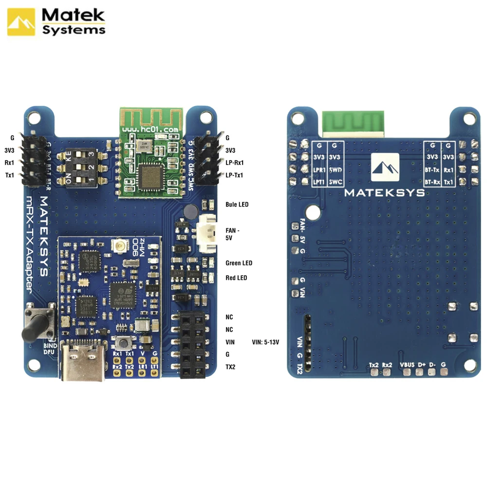 Boîte du kit MATEKSYS mLRS contenant le module TX et accessoires