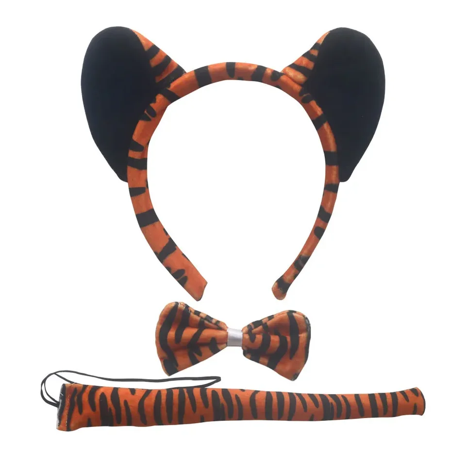 Disfraz de tigre para niños, conjunto de disfraz de animal de 5 piezas con accesorios para niñas, juego de rol de carnaval, fiesta de Navidad | en línea