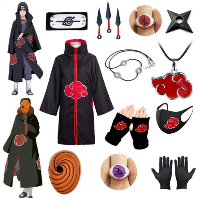 Akatsuki Costumes Itachi Ninja Robe Halloween Costumes For Kids Women Xiao  Cosplay Anime Accessory Ring Cloud Coat Cape Haori - Cosplay Costumes -  AliExpress