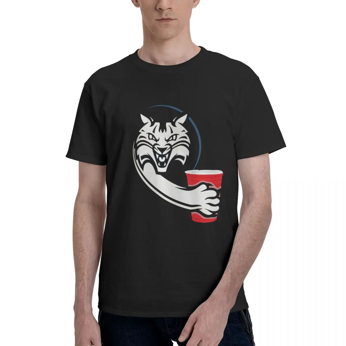 

Футболка для мужчин Bobcat5 y2k, Стильная хлопковая футболка с графическим рисунком, винтажная Роскошная Летняя мужская одежда