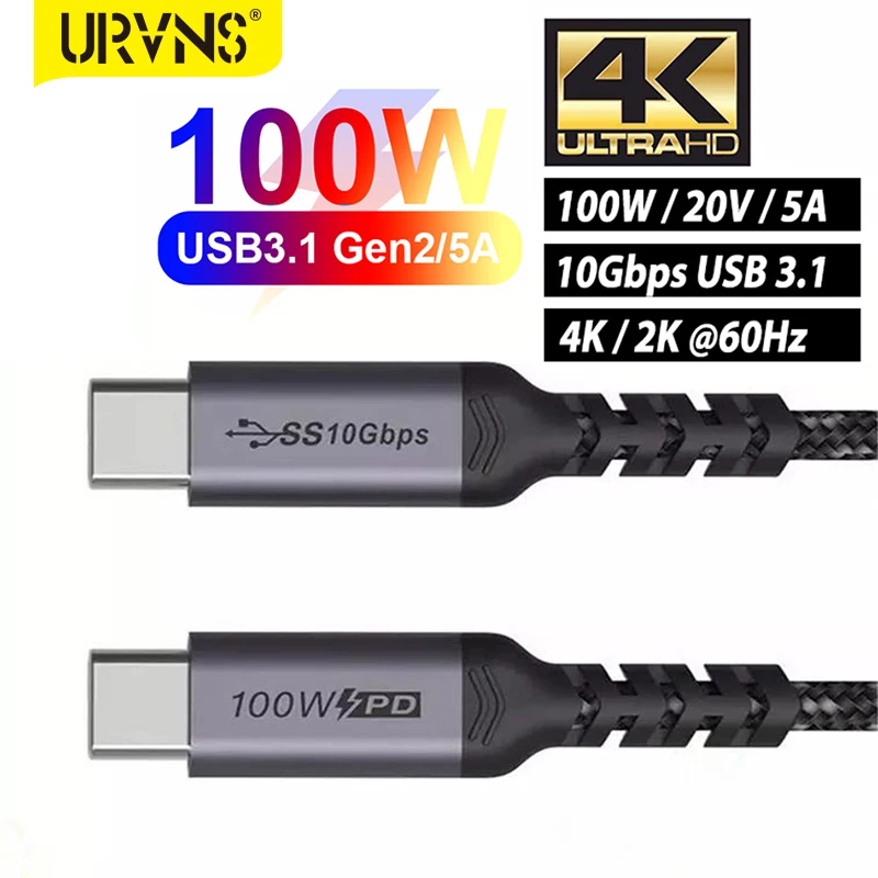 UGREEN Lot de 2 Câble USB C vers USB C PD 100W 5A 20V Câble USB Type C  Nylon Tressé Charge Rapide