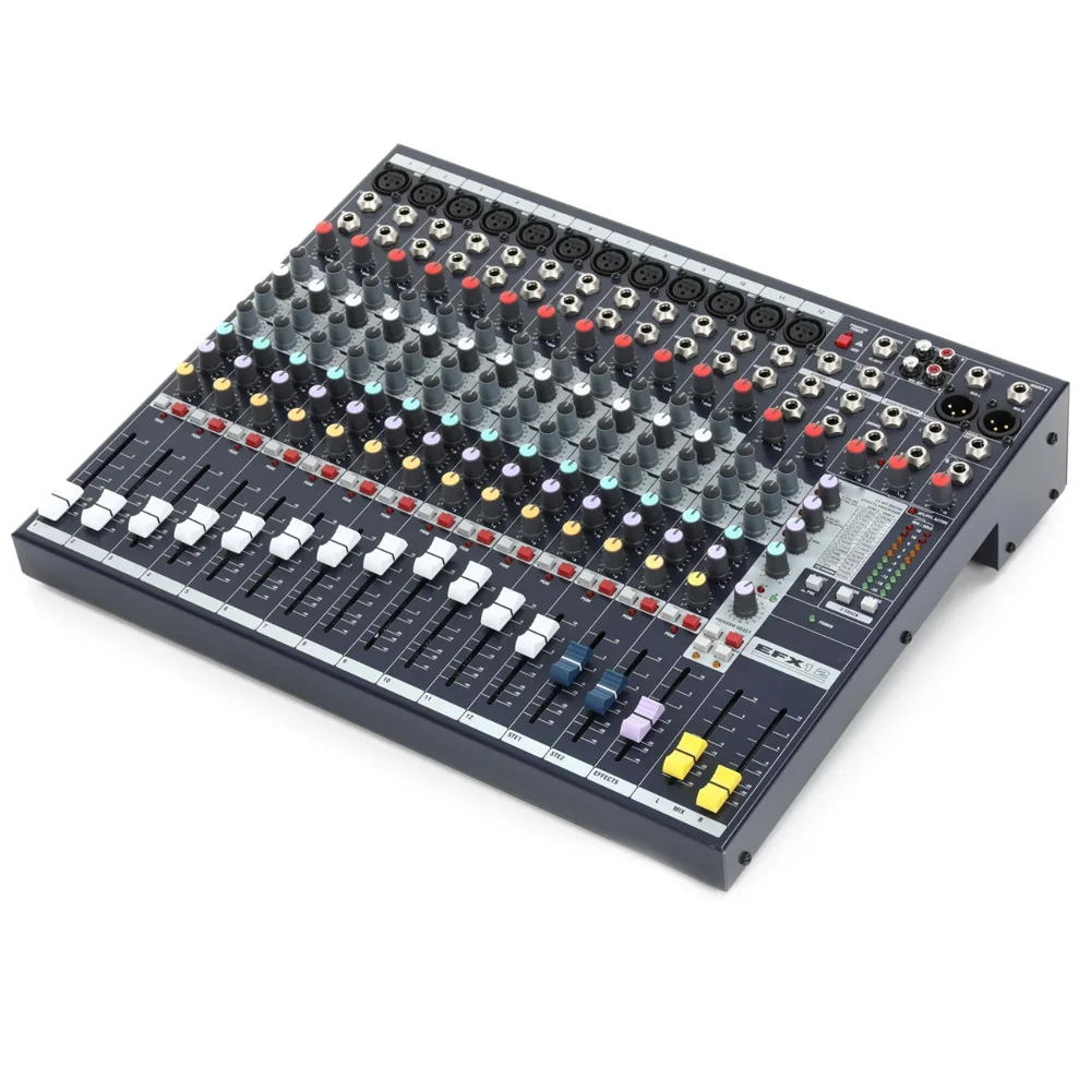 Professional EFX12 Multi-Purpose 12 Channel Audio Mixer sound console with Built-in 24-bit Lexicon Effects for Stage audio mixer