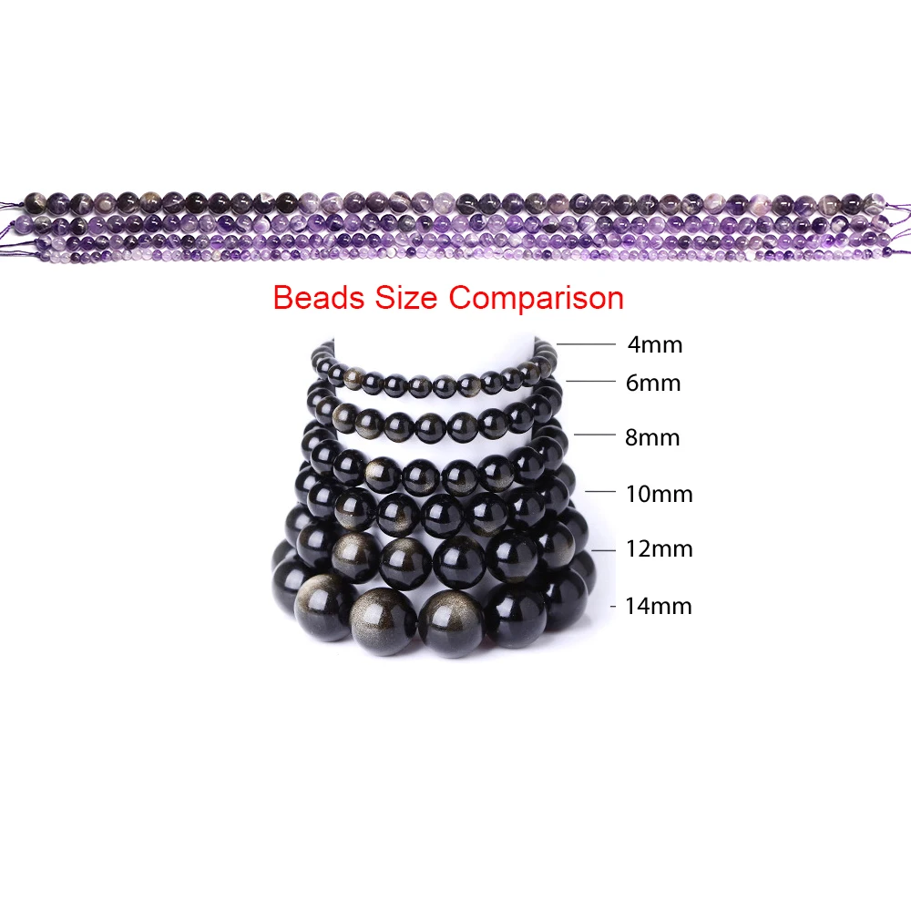 Gemstone Beads Natural Round Loose 4mm 6mm 8mm 10mm Agates Quartzite Crystals for Jewelry Making DIY Bracelet