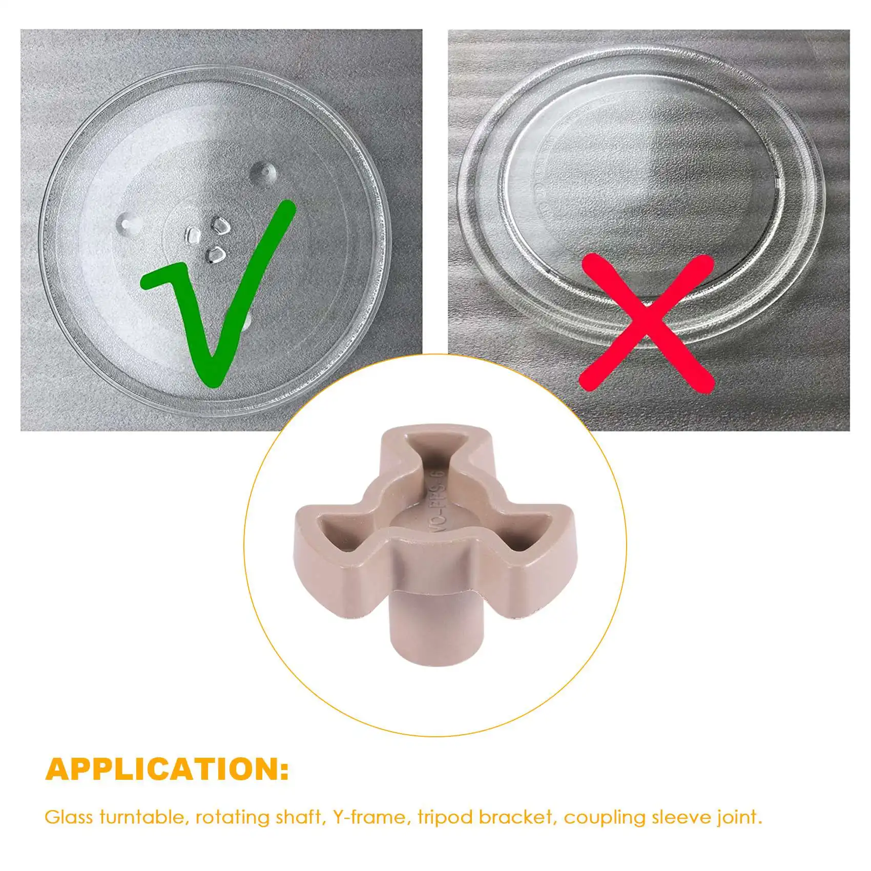 B06B-Microwave Turntable Coupler Microwave Oven Turntable Roller Guide Support Glass Tray Drive Coupling Replacement Parts