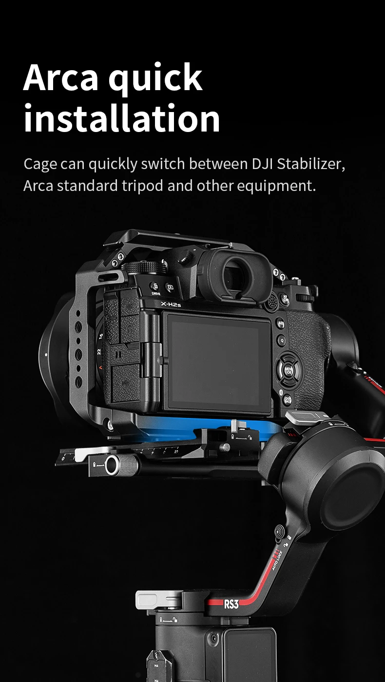 Protective Case Camera Cage Expansion Kit with Multiple Expansion Holes for Fuji