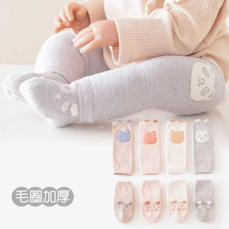 

Autumn and Winter Wool Circle Thickened Baby Knee Pads Baby Leg Pads Crawling Socks Set Home Children Floor