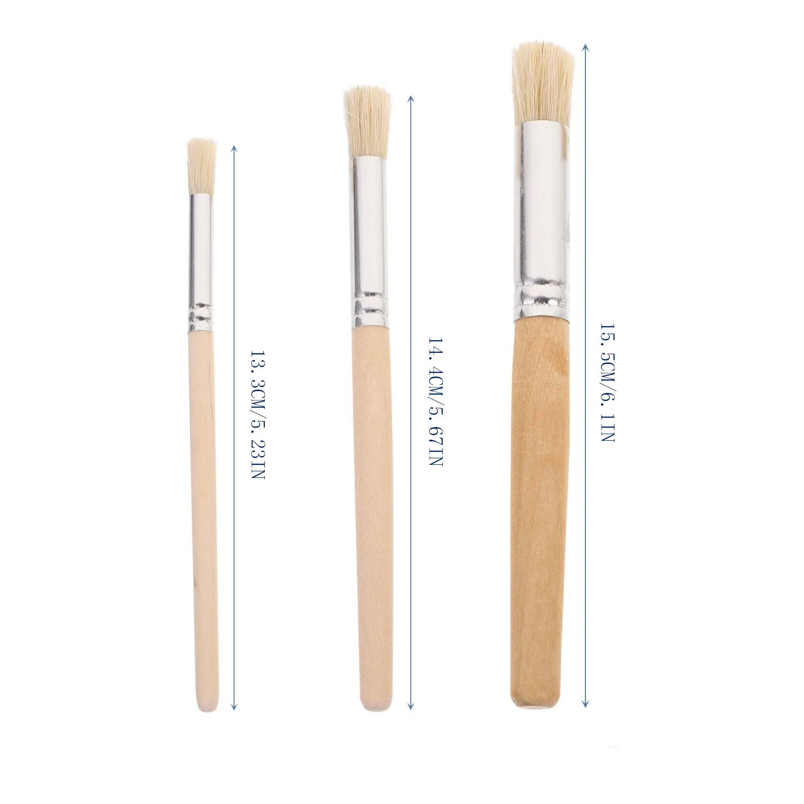 12pcs Bristle Stencil Paint Brushes Set Bristle Hair Wooden Handle Perfect for DIY Crafts Watercolor, Oil, and Acrylic Painting 2