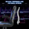 Ergonomic Computer Gaming Chair - Home Office Desk with PU Leather Lumbar Support, Height Adjustable Big and Tall Video Game 4