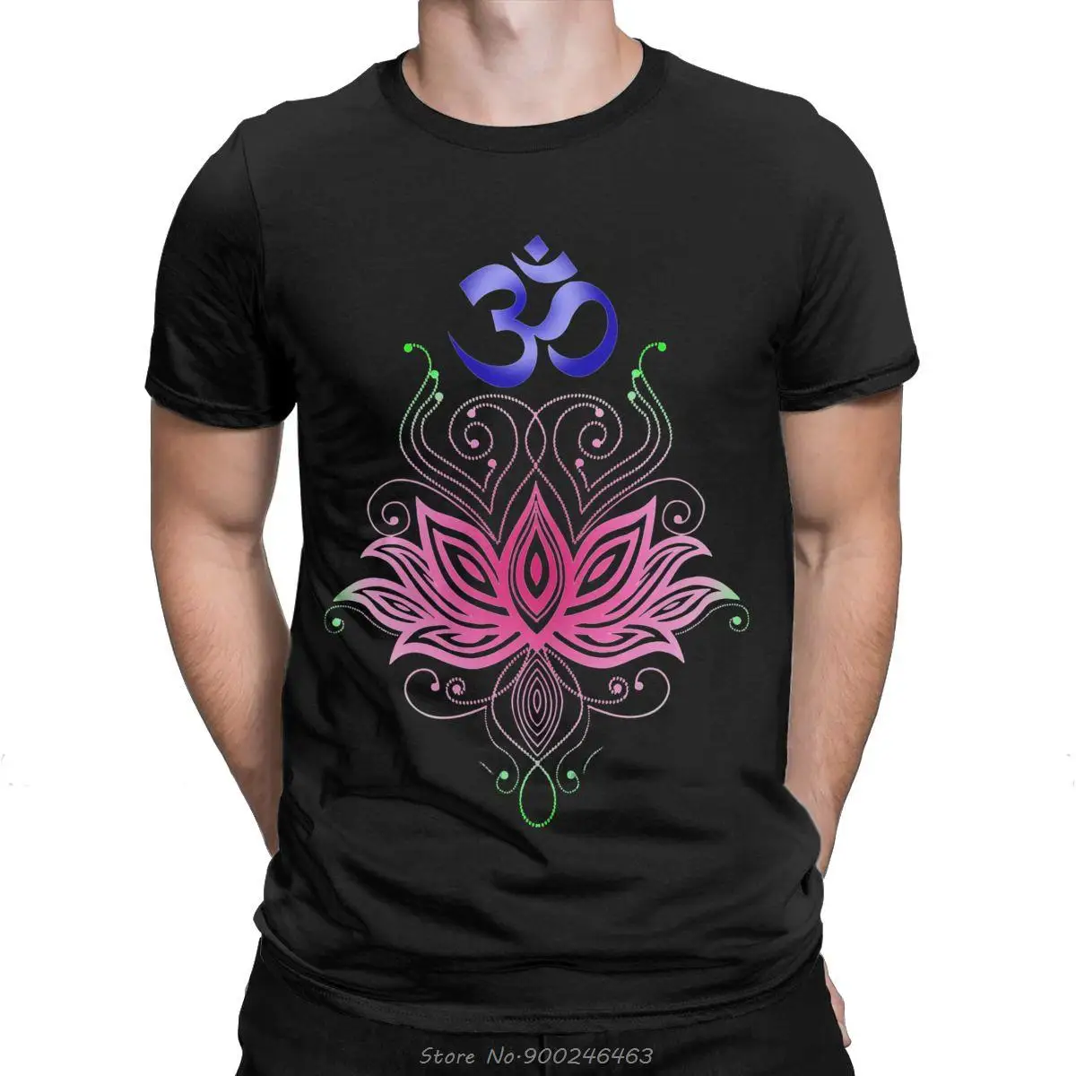Männer Lotus-Om T Shirt Shiva Hindu Ganesha Gott Indien Lingam T-shirt Vintage Kurzarm Frauen T-shirt Sommer t-Shirt – Detail 2