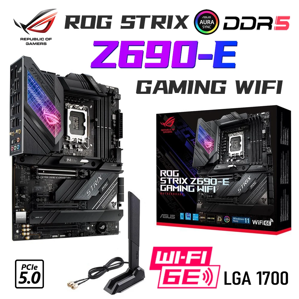 

ASUS Gaming mainboard DDR5 12th Gen Desktop CPU Processor i7 i9 ROG STRIX Z690 E GAMING WIFI 6E Bluetooth Thunderbolt 4 PCIe 5.0