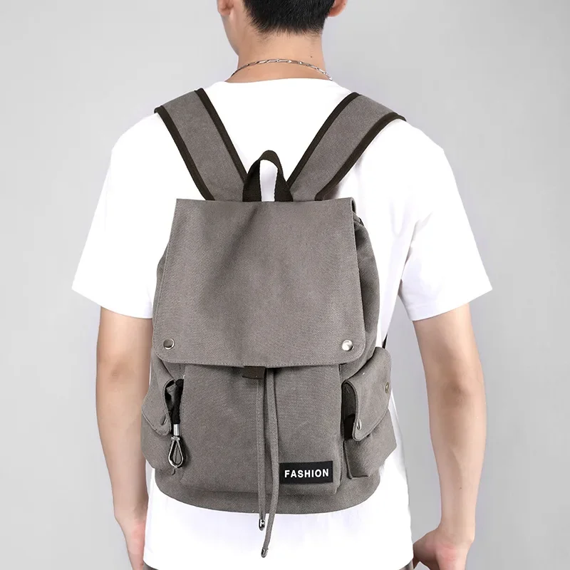 Vintage Canvas Backpack with Large Capacity for Men and Women, Ideal for High School and College Students