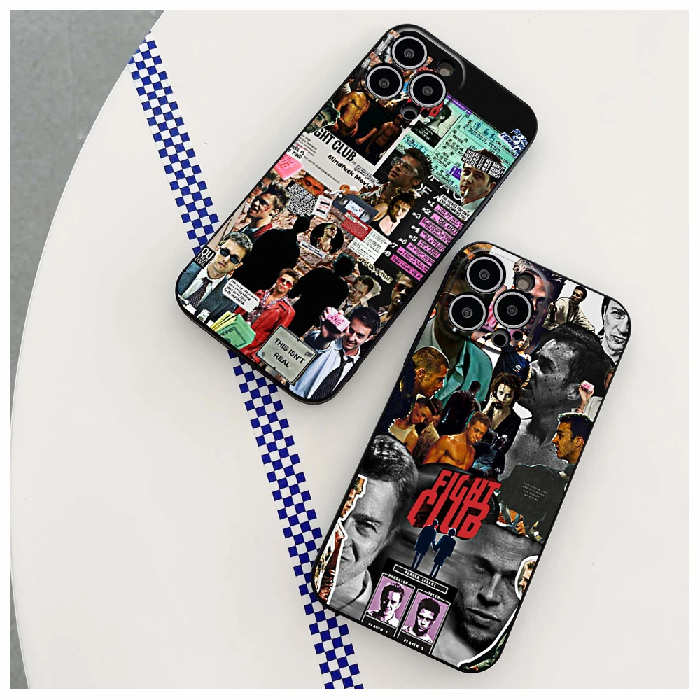 Per Iphone14 Cool Fight Club Custodia Per Telefono Per Iphone 12 13 14 Pro Xr Xs Max 14 Plus Se 13 Pro Iphone Cover Nere