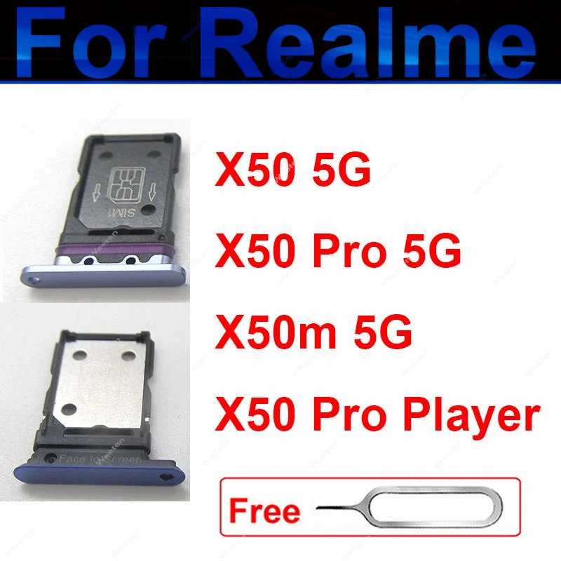 

SIM Card Tray For Realme X50 5G/ X50 Pro Player X50M 5G Dual Nano Sim Card Slot Tray Holder Adapter Replacement Repair Parts New