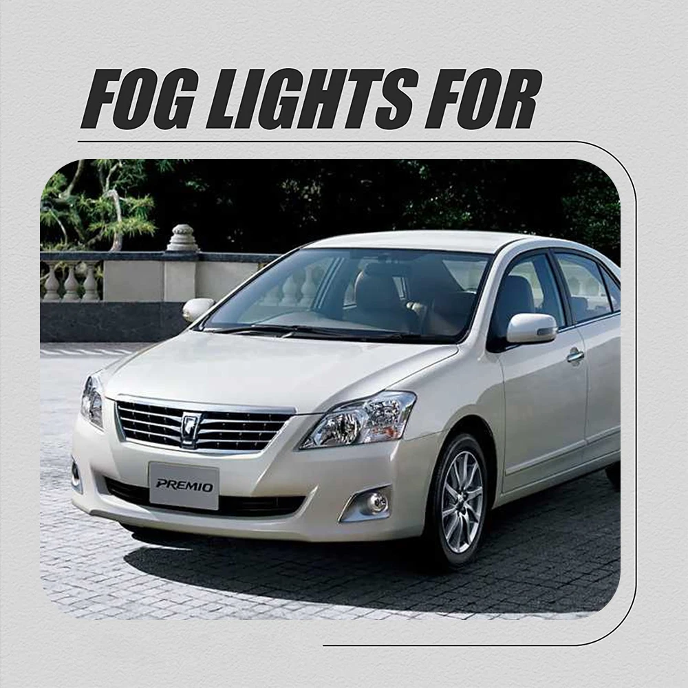 Front Bumper Fog Lamp Upgrade Kit FOR TOYOTA PREMIO 2010-2017 Version Additional Foglight Set Switch + Wiring