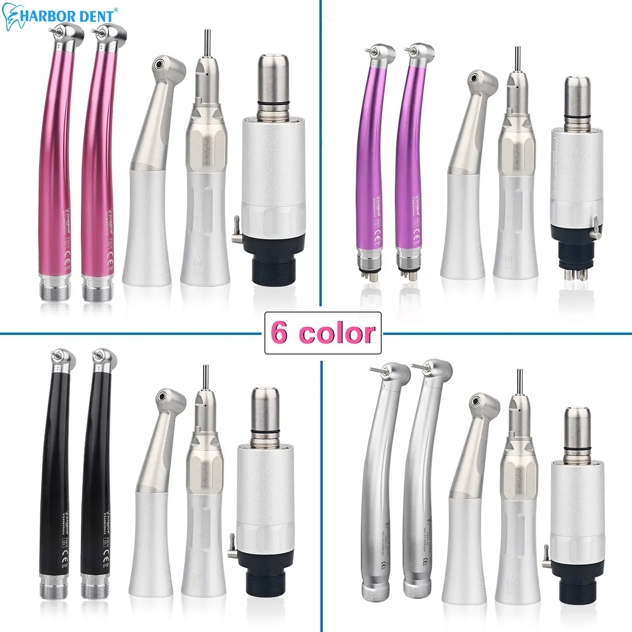 5 Teile/satz Dental High & Low Speed Handstück kit Gerade Contra Winkel Air Turbine 2/4 Loch Ganze Set dental ausrüstungen