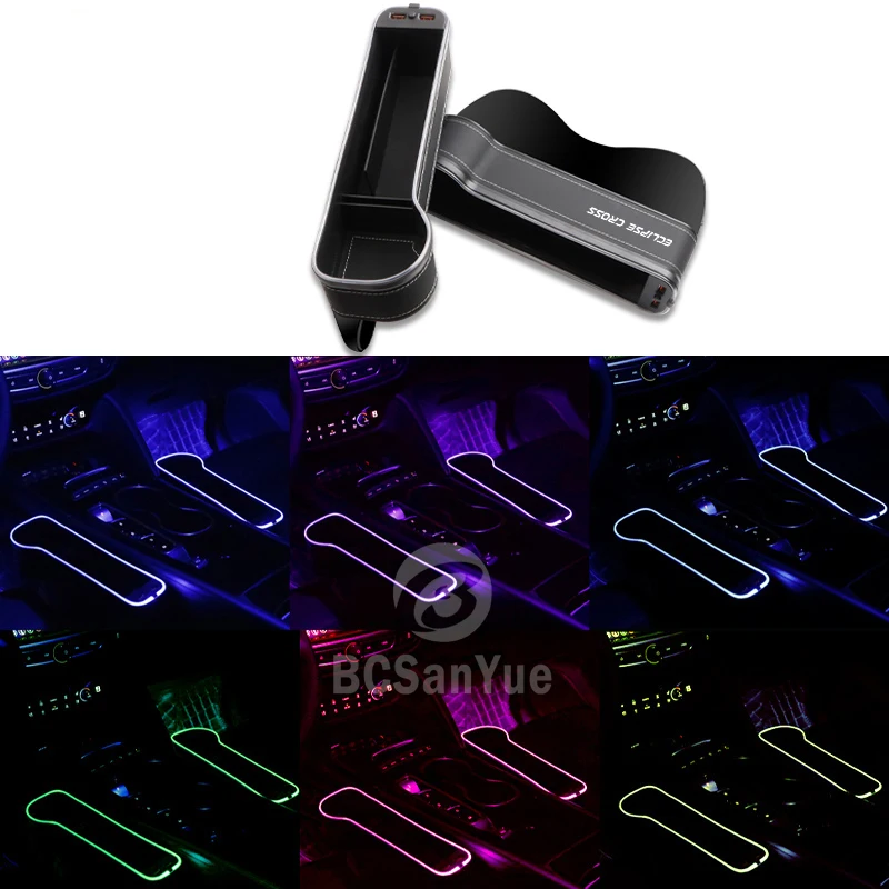Led Car Seat Gap Storage Box Per Mitsubishi Eclipse Cross Logo Funzione Di Ricarica Usb Seggiolino Auto Gap Filler Organizer Accessori