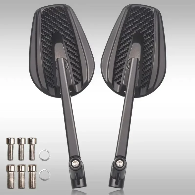Universal True Carbon Fiber Motorcycle Handlebar Rear View Mirrors Glare Mirror for Honda for Yamaha Suzuki Scooter