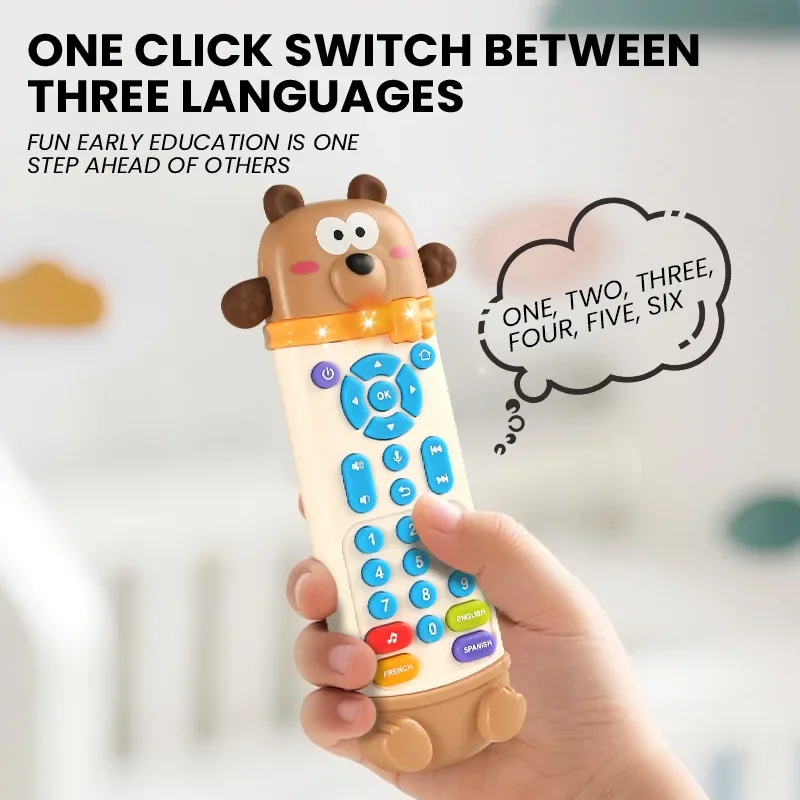 Infant Simulation TV Remote Control Toys with Music and Light Musical Baby Toy Sensory Remote Kid Baby Toys for 1 2 3 Year Old
