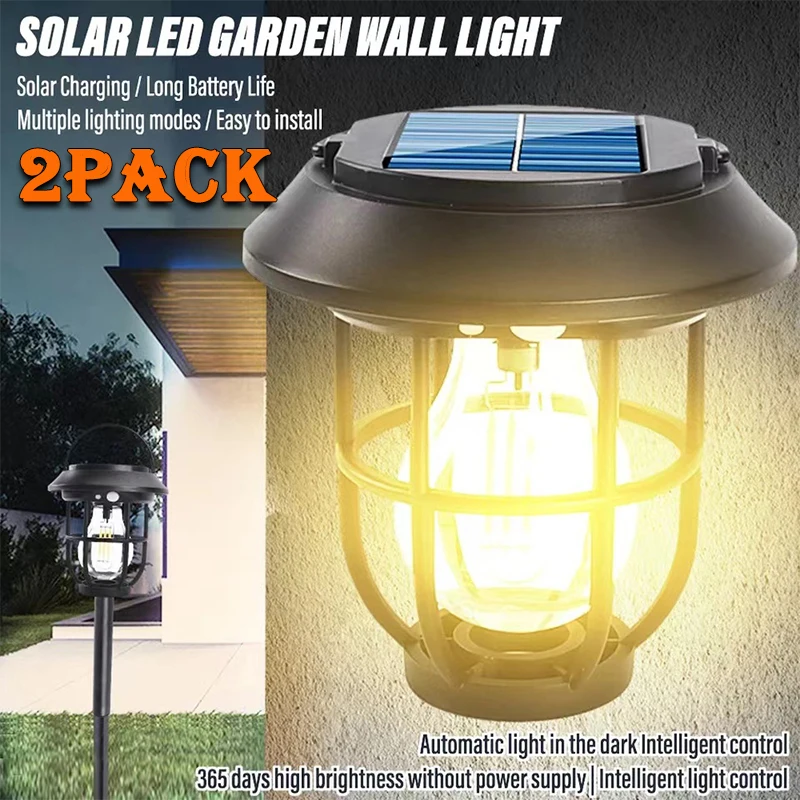 3IN1 Outdoor Solar Camping Wall Lamps Lawn Lamps Floor Lamp LED Induction Lamps Garden Landscape Lamps Decorative Tungsten Lamp