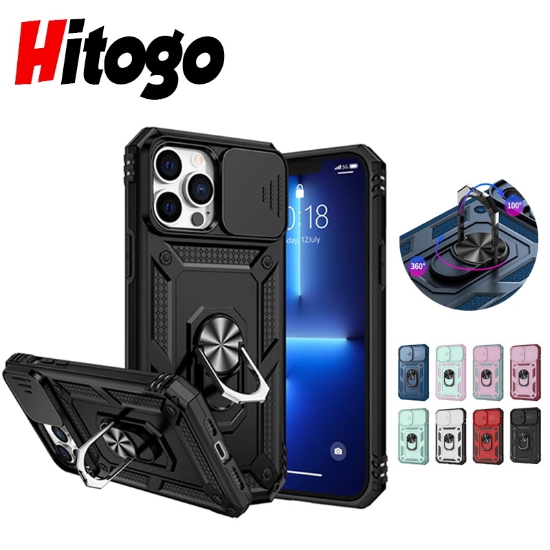 iphone 13 pro leather case Case for iPhone 13 12 11 Pro Max Mini X XS XR 8 7 Plus Multifunctional Car Magnetic Ring Bracket With Push Window Phone Cover best case for iphone 13 pro 