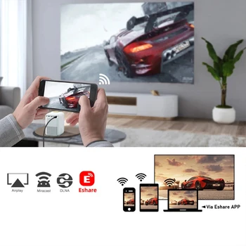 جهاز عرض ذكي P700 الكل في واحد: 4K Ultra HD 1080P، نظام Android 10، سينما منزلية صغيرة محمولة، متوافقة مع USB/HDMI/AV العالمي - Image 6