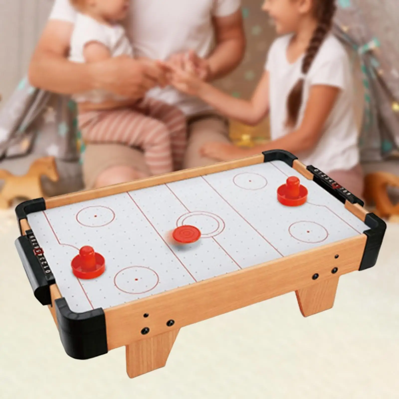 Mini Air Hockey Table with Sliders and Pucks Battle Game,Desktop Playing Field Family Game for Children 3