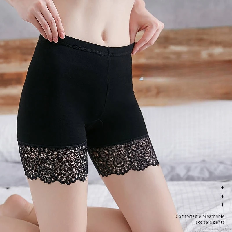 Women Lace Edge Shorts Underwear High Waist Seamless