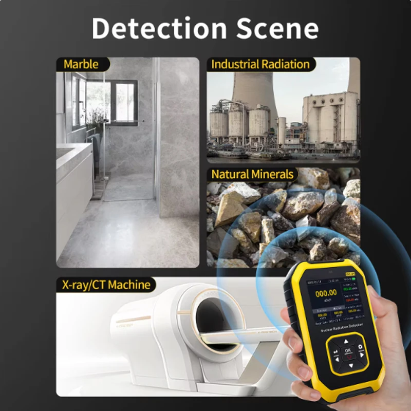 Radioactivity Tester, Electromotive Force Meter, GC-01 Geiger Counter Nuclear Radiation Dosimeter, Portable Marble Detector 6