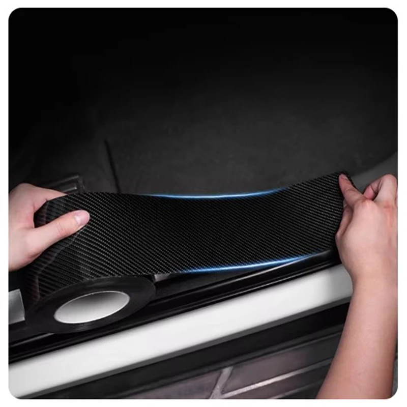 5/3m Car 3D Carbon Fiber Stickers Door Sill Anti-stepping Protector Trunk Bumper Side Mirror Anti Scratch Tape Auto Decals