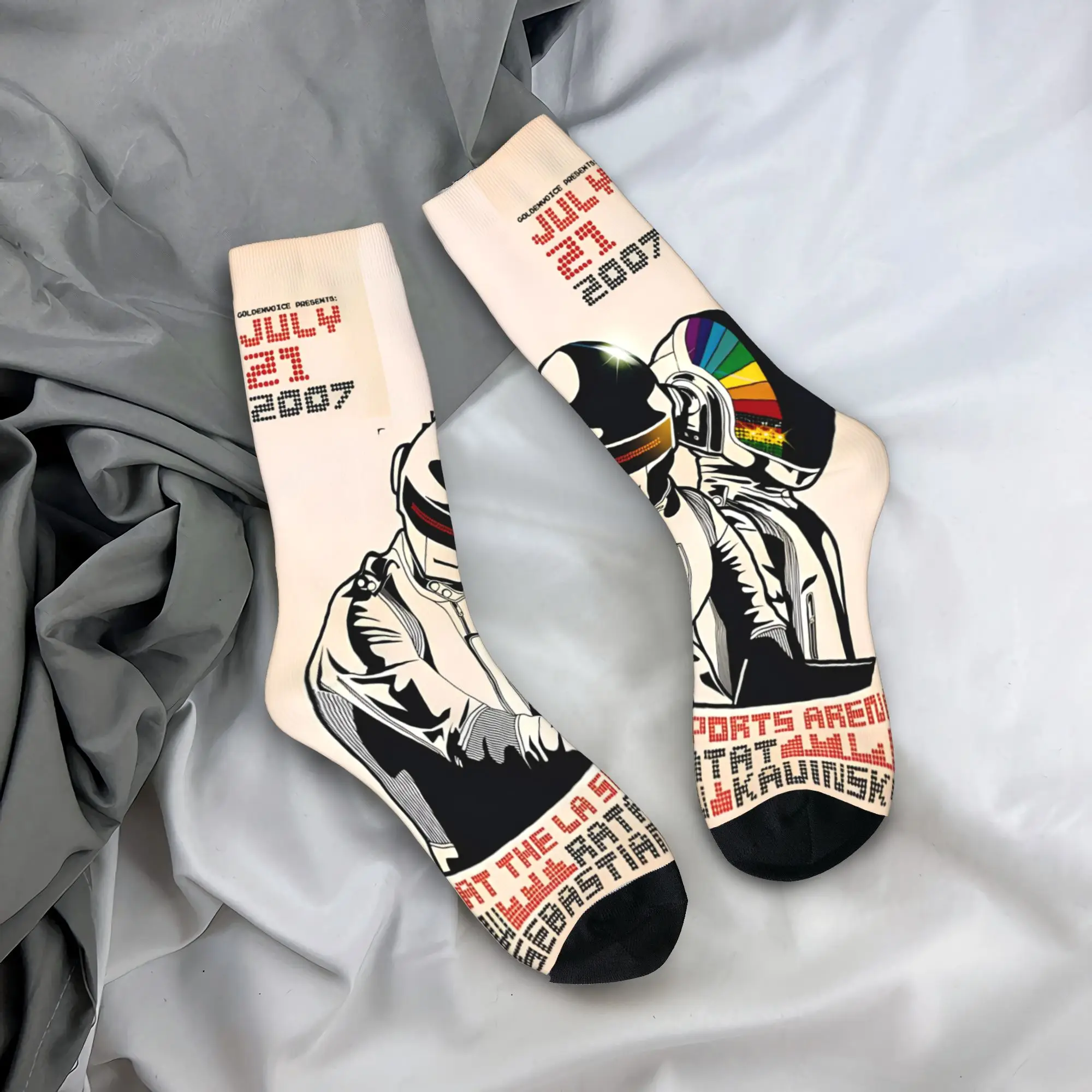 Daft Punk Rock Band Autumn Skateboard Non-Slip Soft Socks