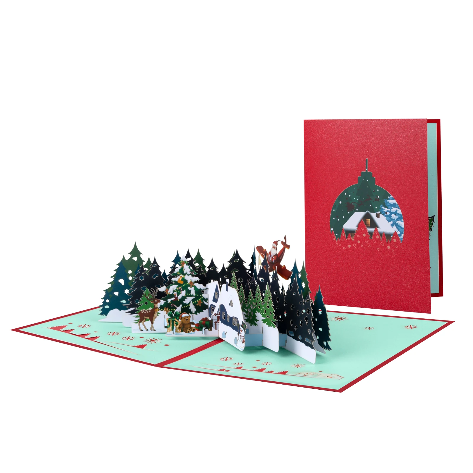 Pop Up Christmas Card 3D Holidays Greeting Cards New Year Card greeting cards