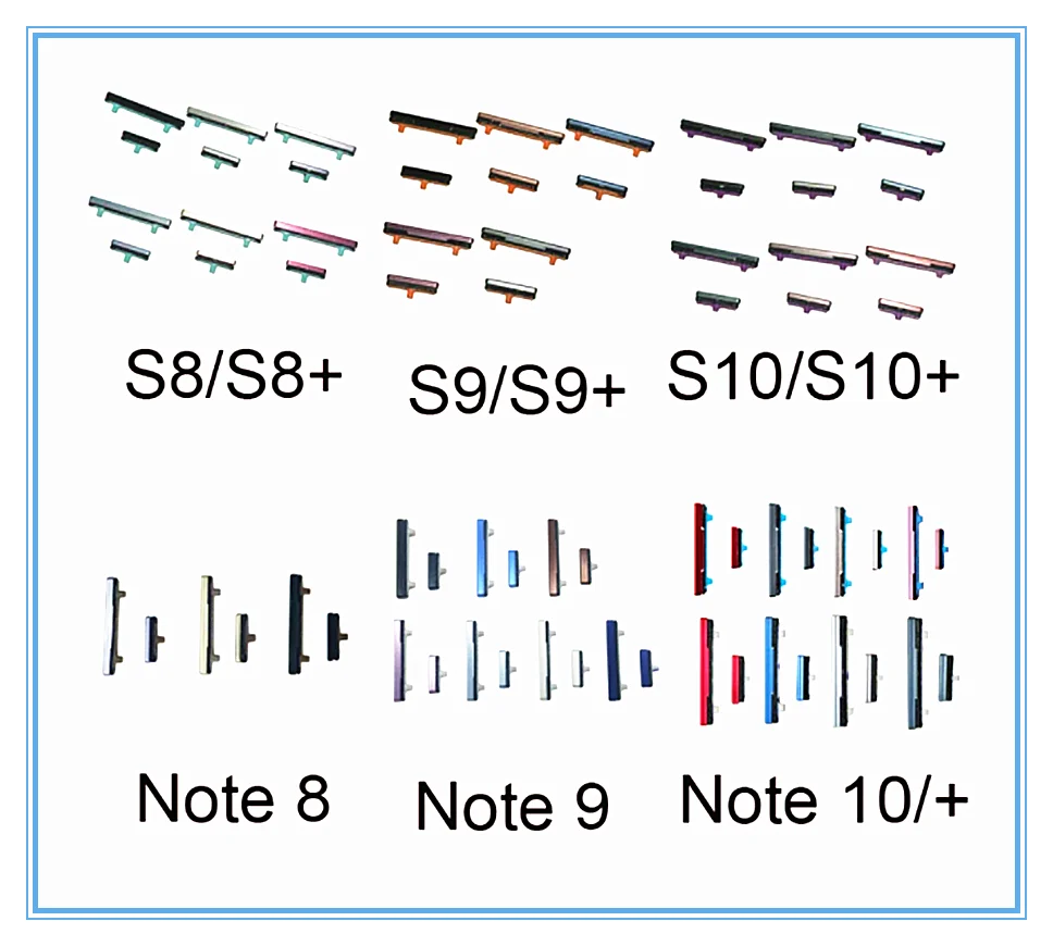 3 sets of original new phone Power Volume side button keys for Samsung Galaxy Note 8 9 10 plus external volume button + Power of