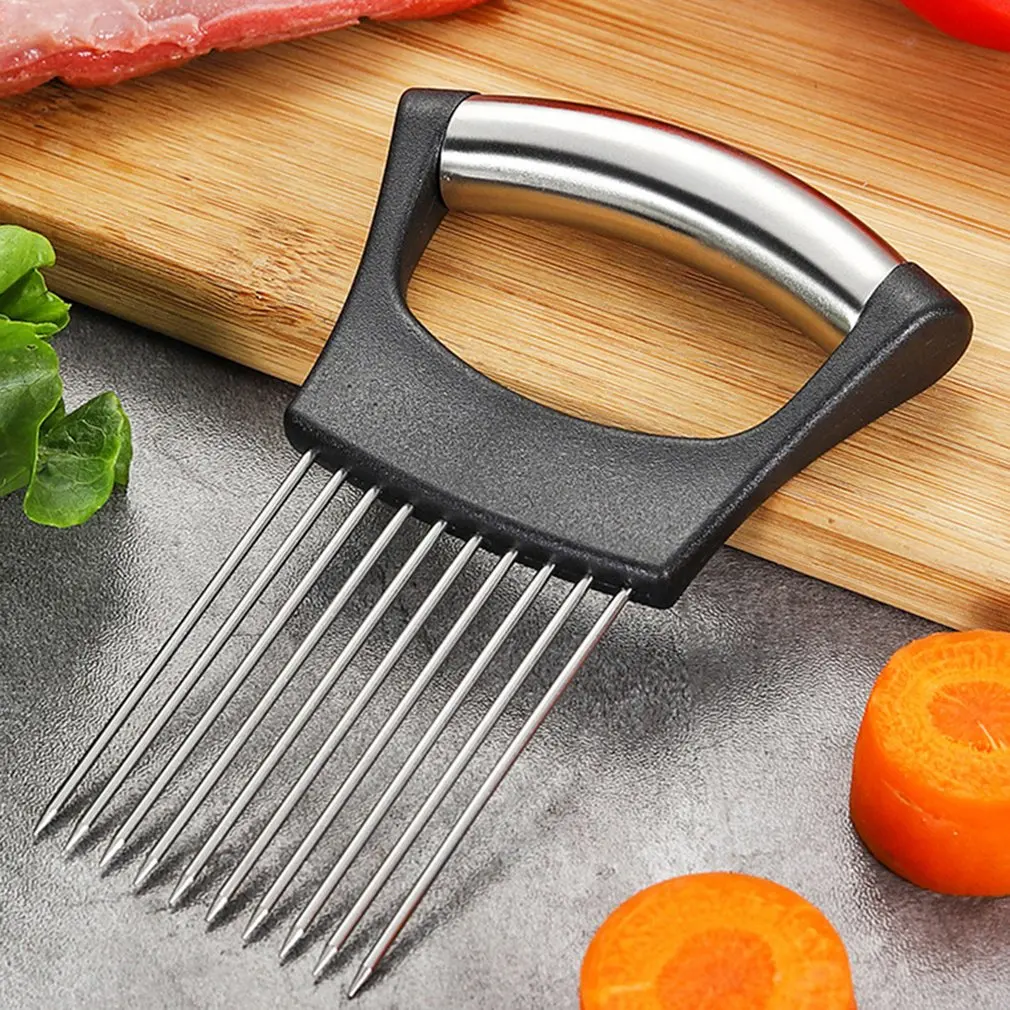 Kitchen Cutting Tool Onion Cutting Holder Stainless Steel Onion Cutter