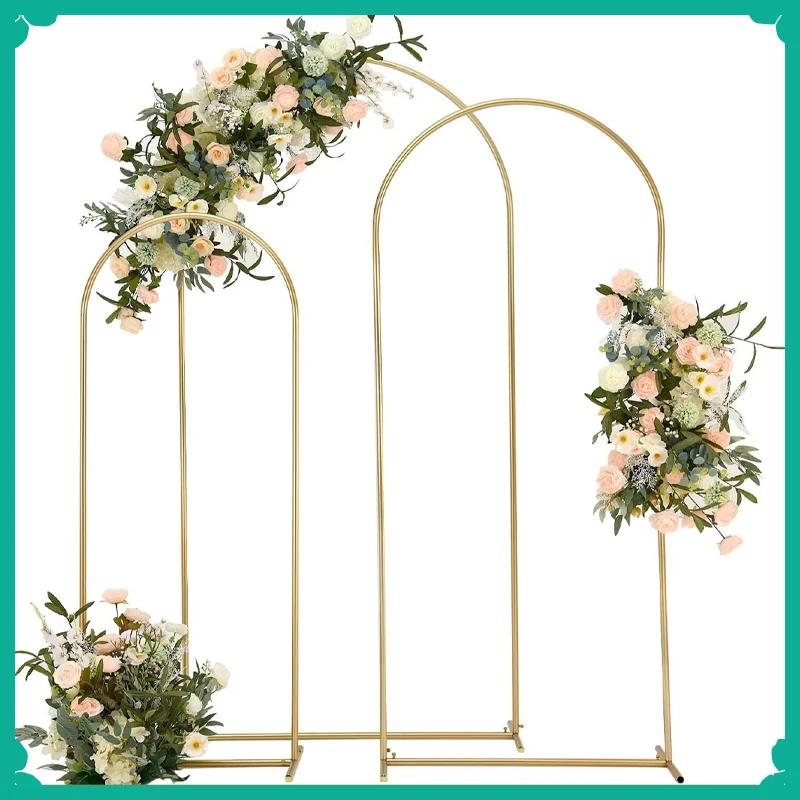 Golden Arch Frame Wedding Arch Stand Party Decoration Backdrop Stands Arched Round Tube Bracket Balloon Kit Display