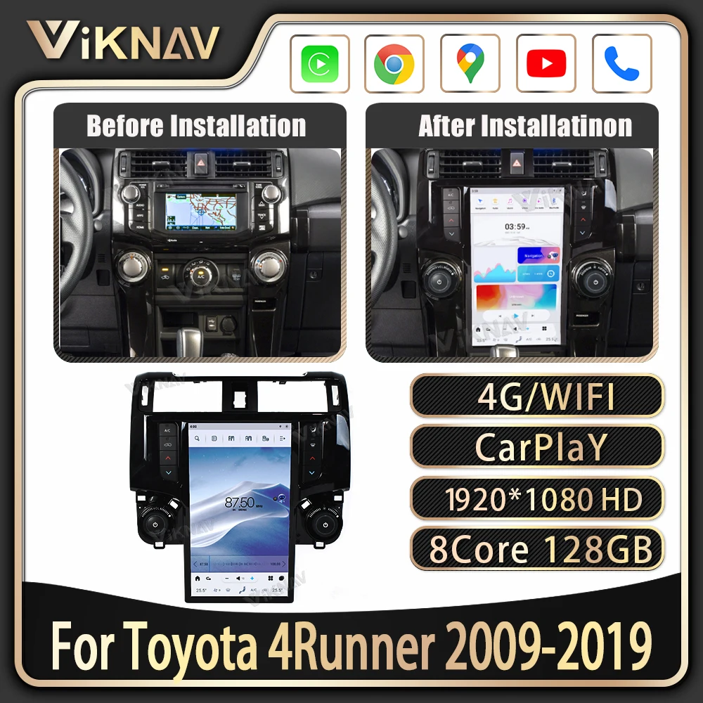 

13.6 inch car radio For Toyota 4Runner 2009-2019 Car stereo GPS Navigation video HD multimedia Player 2din