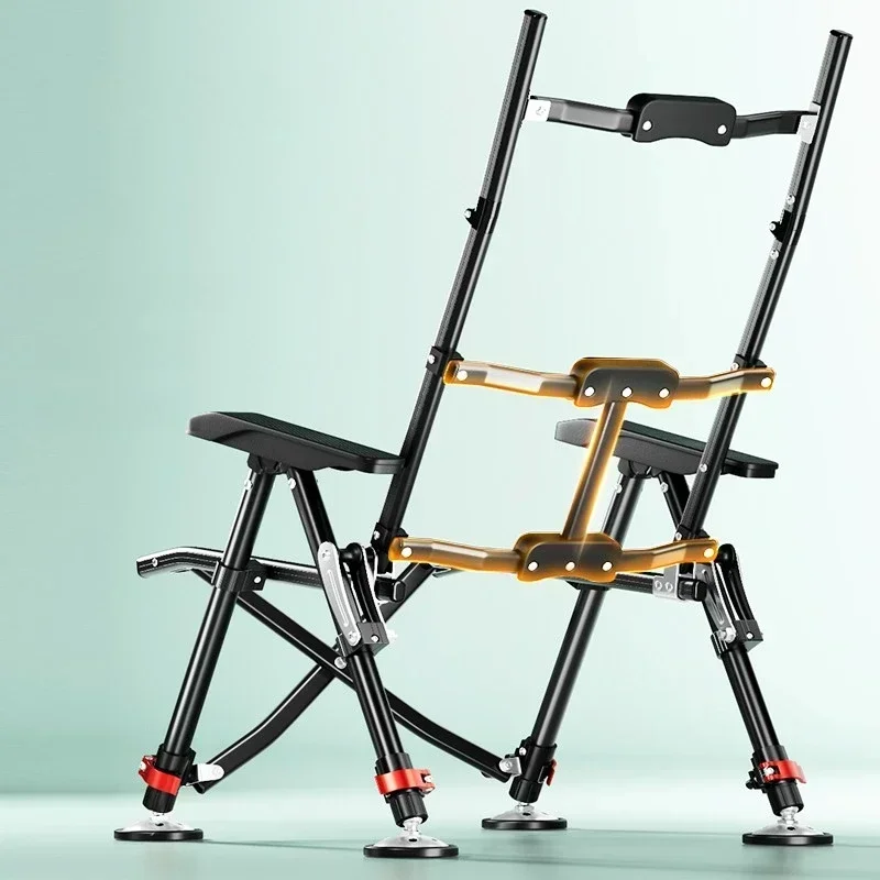 CD29 European Large Fishing Chair Lightweight Foldable Chair with Adjustable Settings Waterproof Bag Sunshade Fishing Gear
