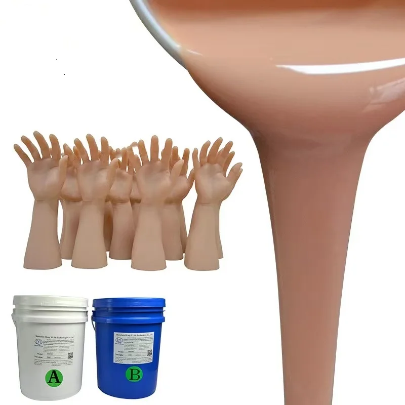 Pele Humana Silicone Líquido um Líquido de Componentes Material de Borracha para a Fabricação de Couro Artificial Humano Cor da