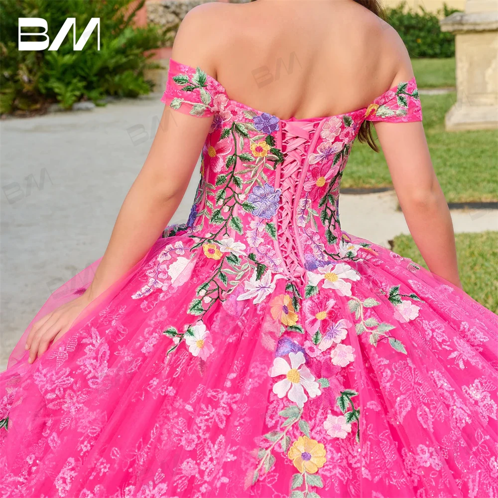 Sweet 15 16 Dresses Luxury Lace Off the Shoulder Sleeves Plus Size Party Prom Gown Cocktail